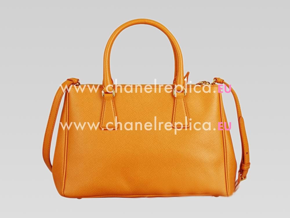 Prada Saffiano Lux Triangle Logo Small Size Handhand Orange P467948