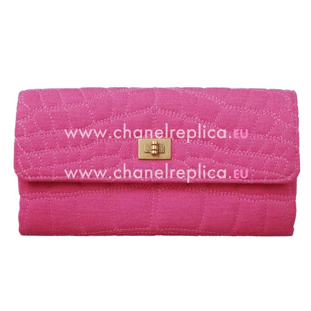 Chanel Classic 2.55 Quadrate Buuton Canvas Wallet Pink C7041510