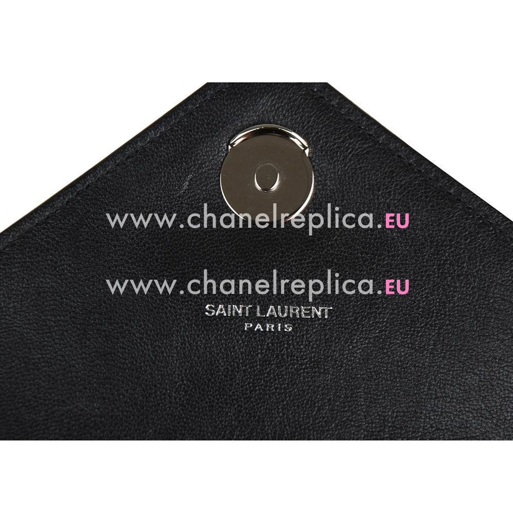 YSL Saint Laurent Classic YSL logo Calfskin Rhombus Chain Shoulder Bag Black Y6120216