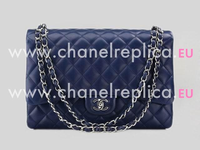 Chanel Marine Lambskin Flap Bag In Navy Blue(Silver) A47600-93925