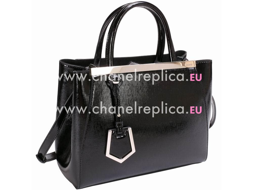 Fendi Petit 2Jours Patent Leather Hand/shouldbag Black F527733