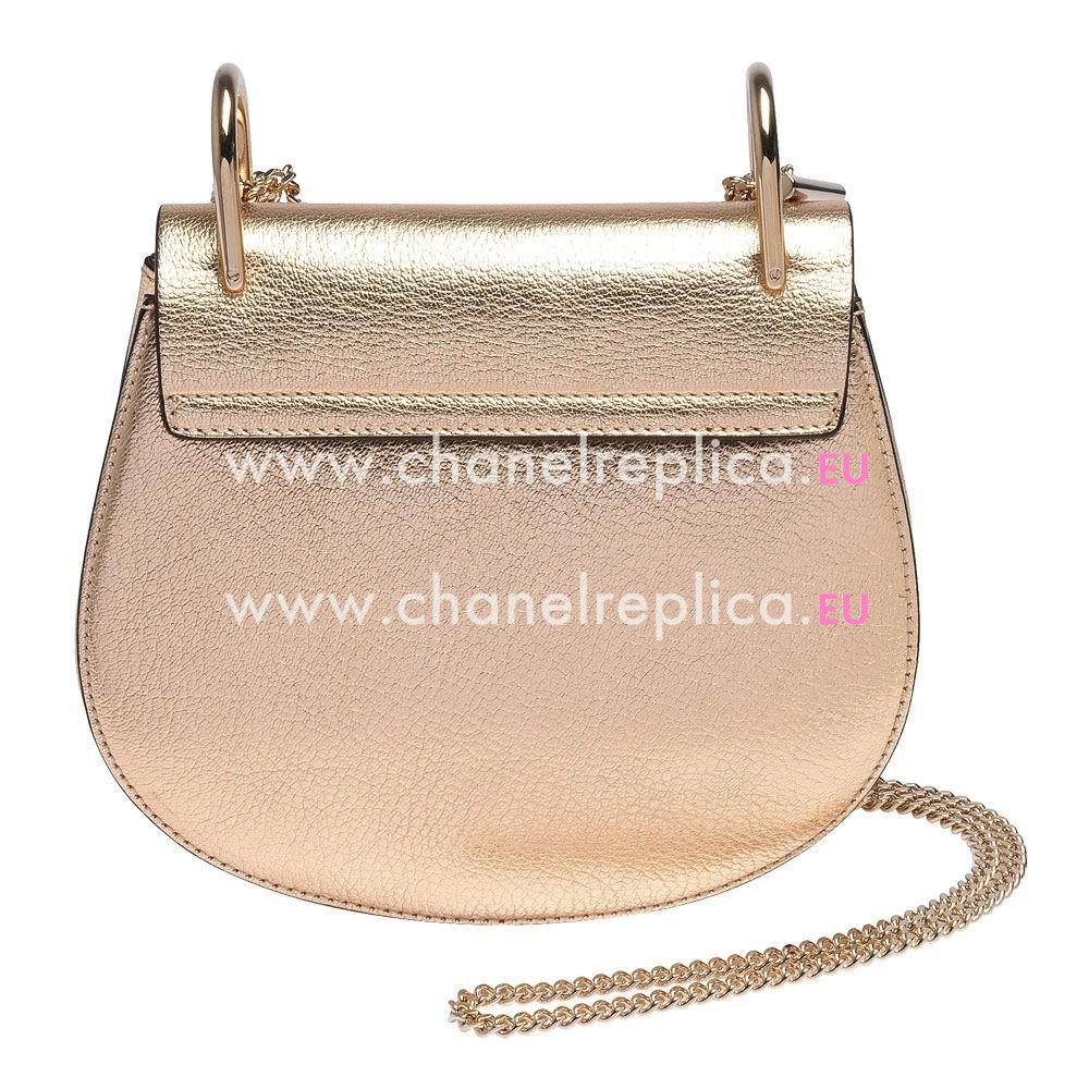 CHLOE Classic Drew Caviar Lambskin Shoulder Mini Bag Champaign Gold CL7040506