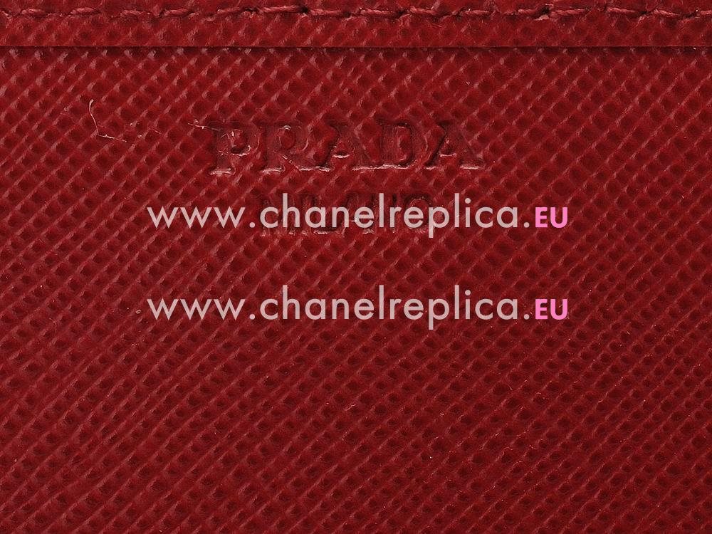 Prada Saffiano Lux Cowhide Women Wallet In Red P482620