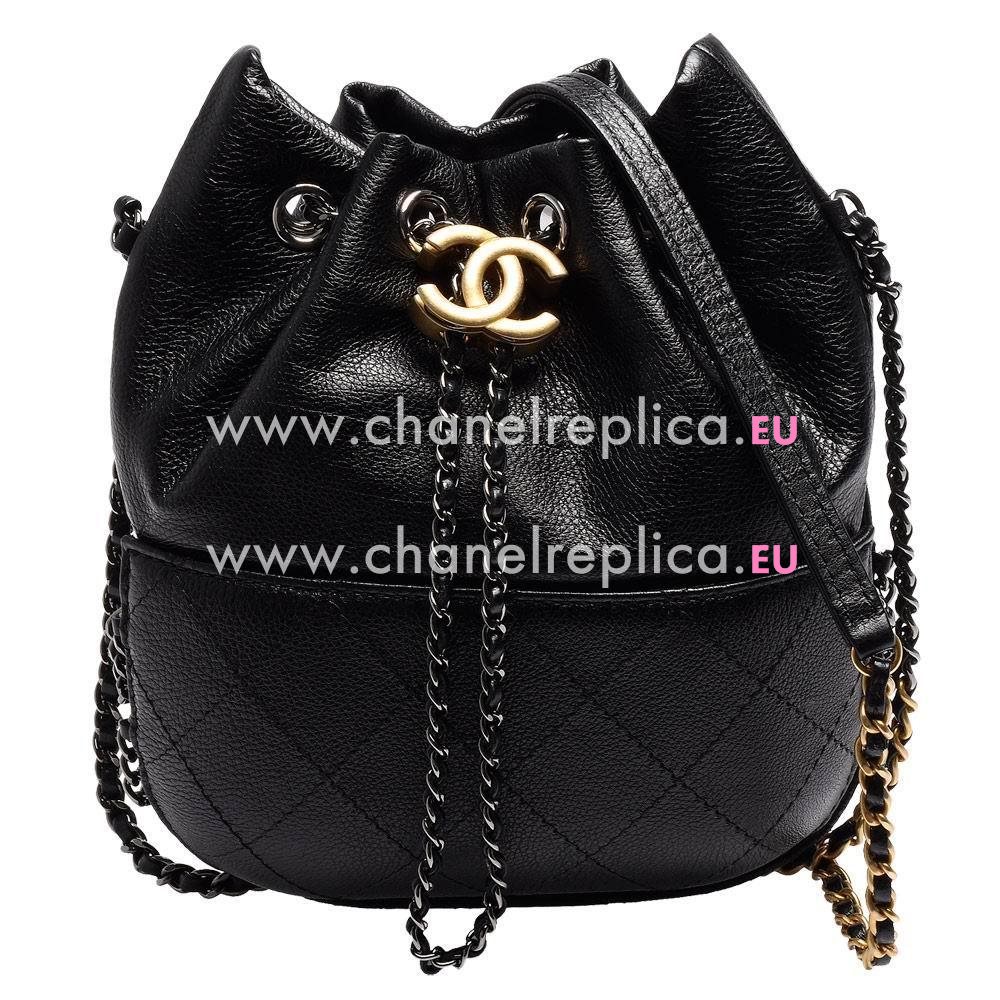 CHANEL Class Gabrielle Rhombus Calfskin Bag in Black C7112903