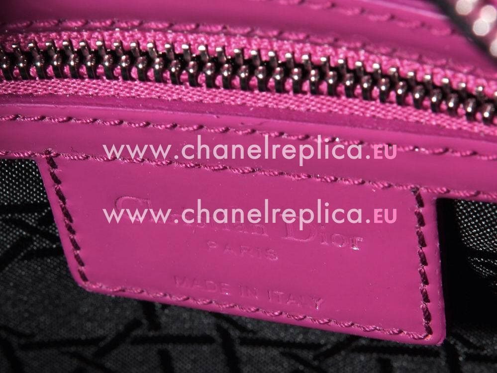 Dior Lady Dior Patent Leather Bag In Purple D2991