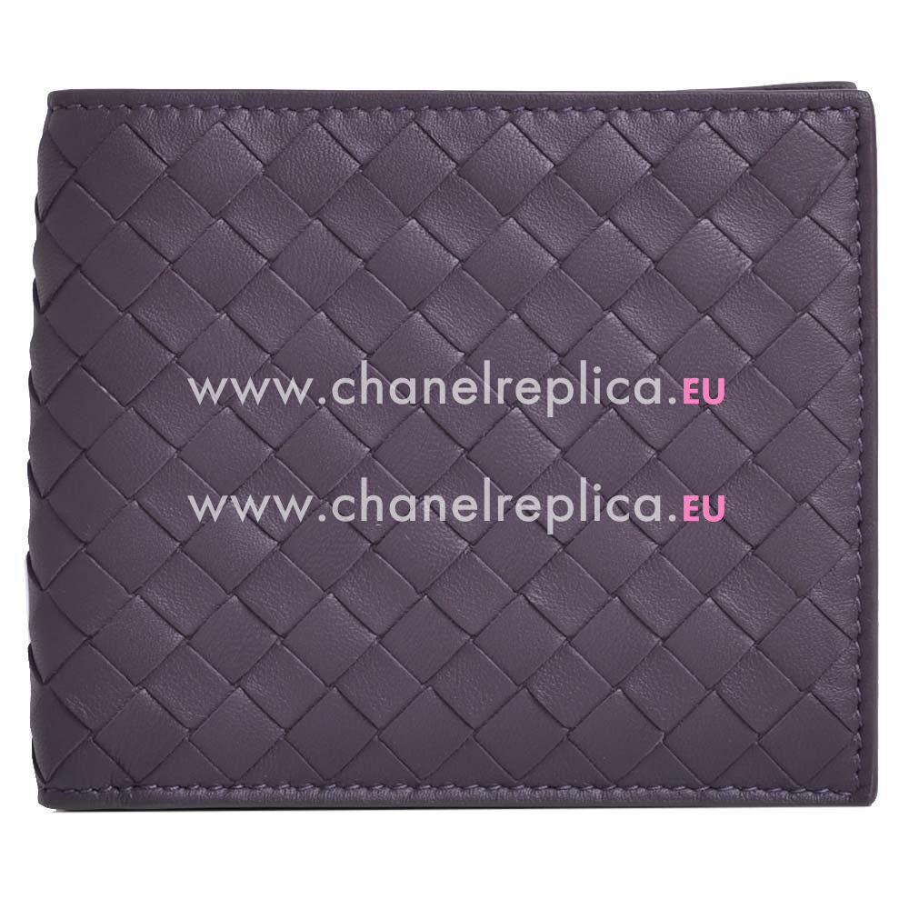 Bottega Veneta Classic Weave Nappa Wallet In Deep Lavender BV6112909