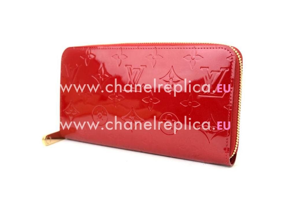 LOUIS VUITTON MONOGRAM VERNIS ZIPPY WALLET IN DAMOUR M91981