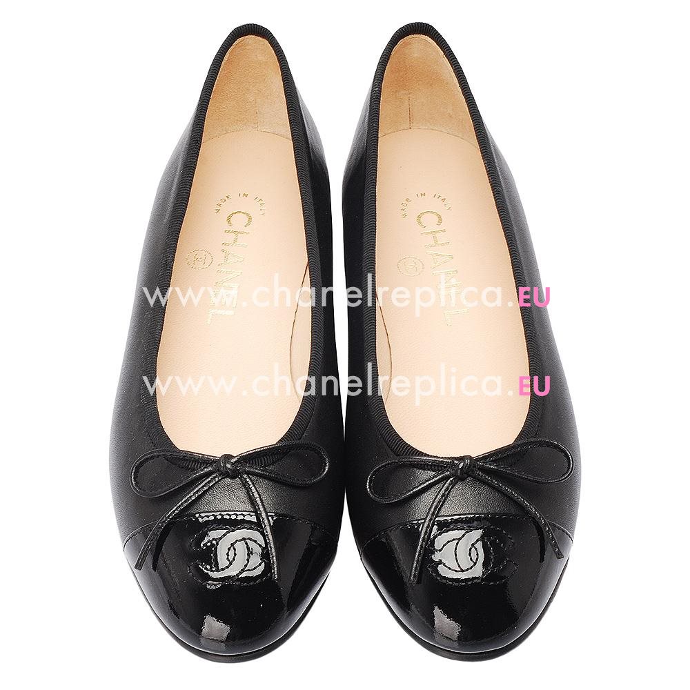 Chanel Double CC Lambskin Patent Leather Shoes In Black C4650633