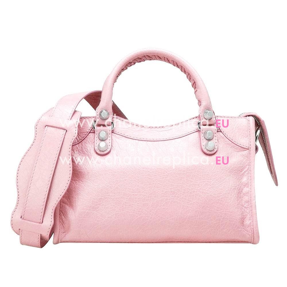 Balenciage City Lambskin Silvery hardware Classic Mini Bag Sakura Pink B5199240