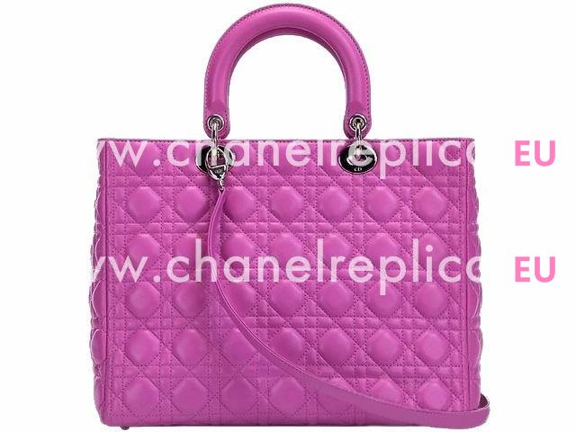 Dior Lady Dior Cannage Lambskin In Light Purple(Large) D4112