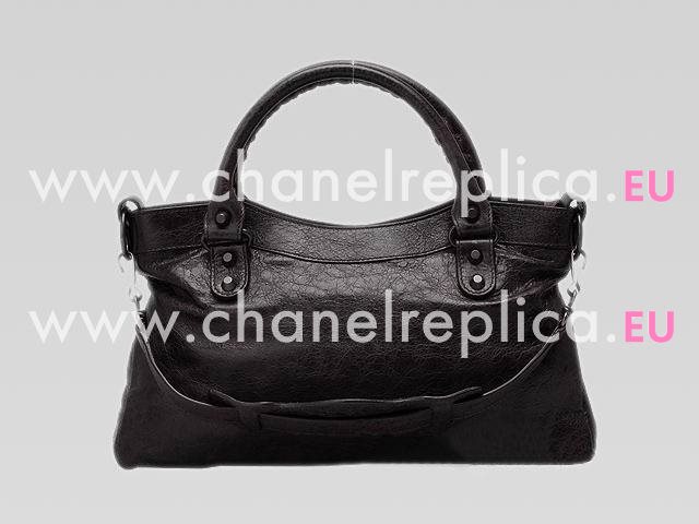 Balenciage First Top Leather Bag Deep-Coffee 103208-DC