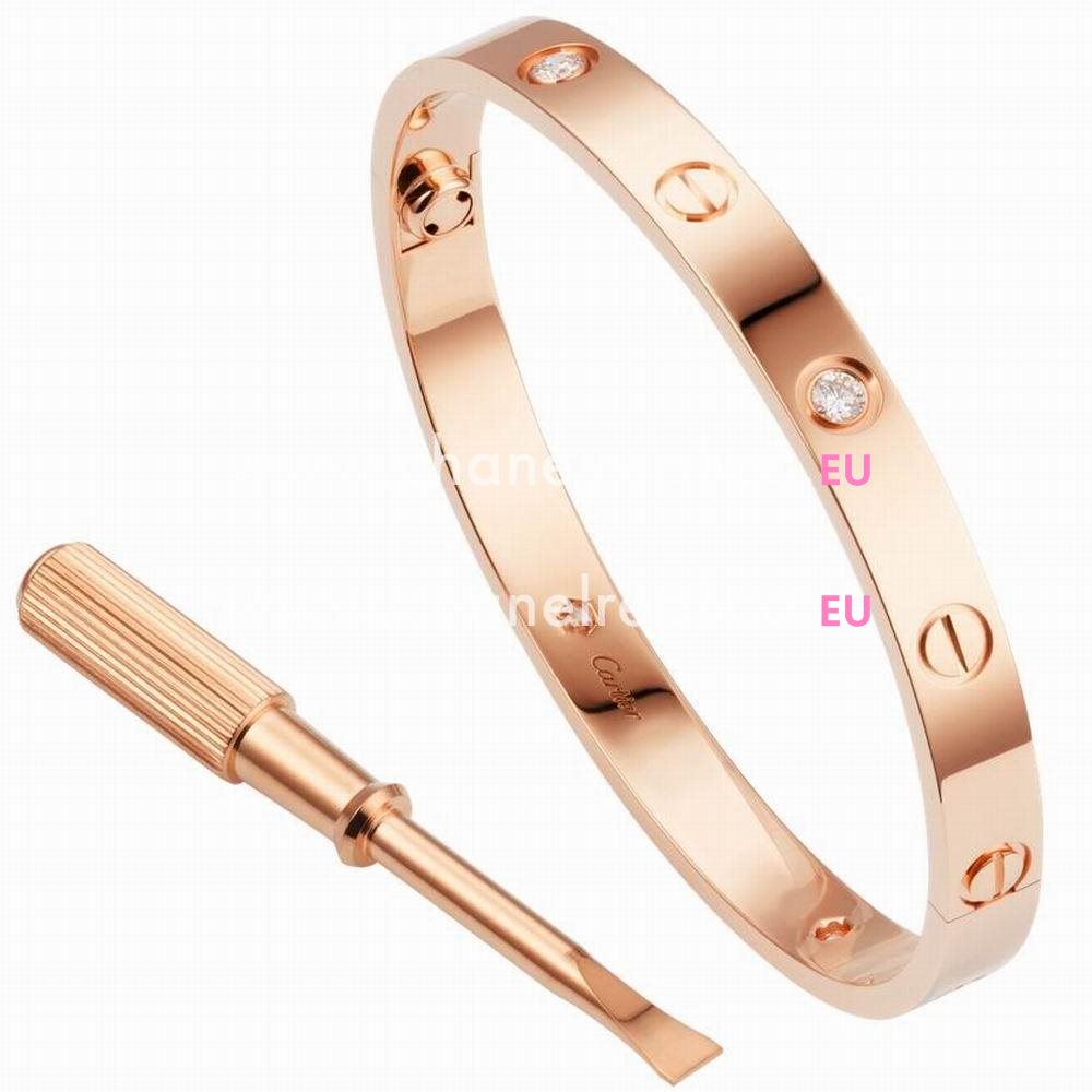 Cartier Love 18K Pink Gold 4 Diamonds Bracelet CR7081811