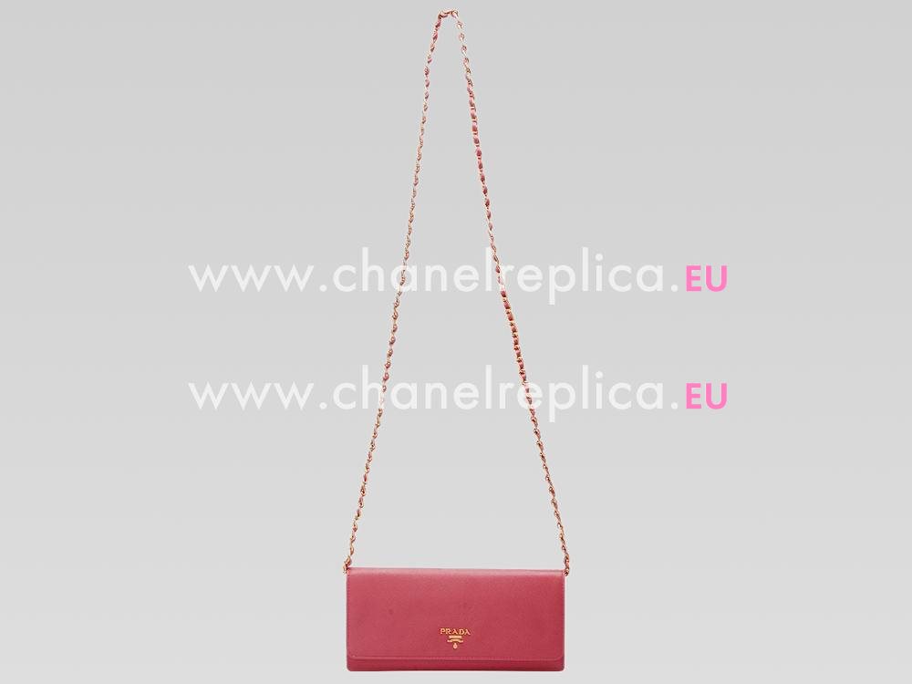 2013 Prada Autumn Cowhide Leather Cluch Rose Pink P463900