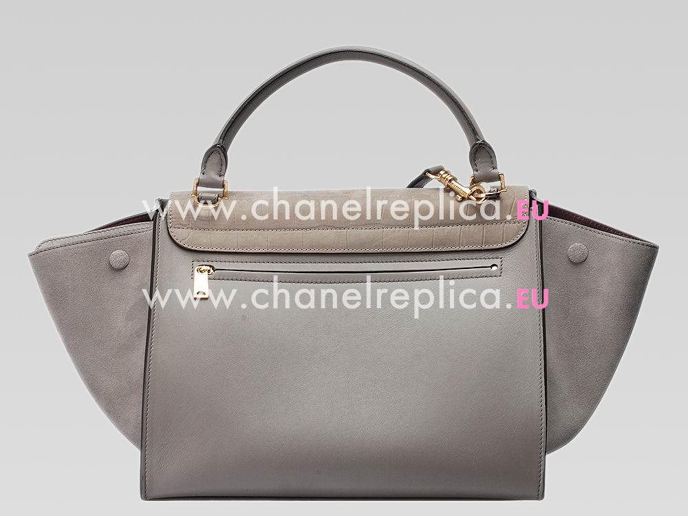 Celine Trapeze Calfskin Hand Bag Gray/Deep Gray CE483359