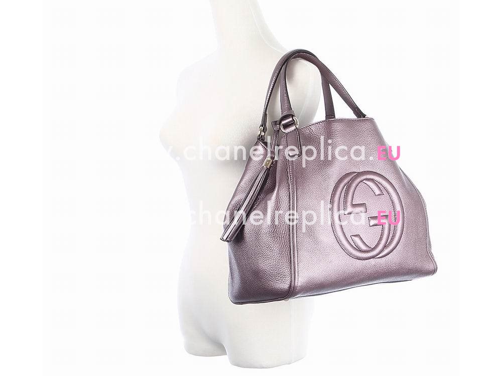 Gucci Soho GG Caviar Calfskin Bag Champagne Purple G282309