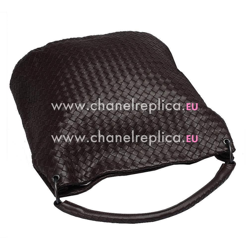 Bottega Veneta Classic Nappa Leather Woven Bag Deep Coffee B5302294