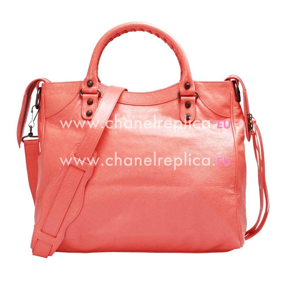 Balenciage Velo Lambskin Aged Brass hardware Bag Pink B2055099