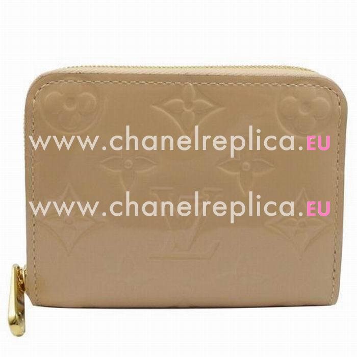 Louis Vuitton Classic Monogram Embossed Patent Leather Zipper Coin Purse Dune M90203