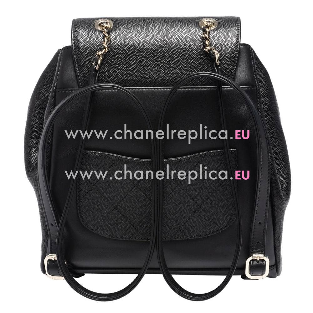 Chanel Caviar Leather Light Gold CC Logo Backpack Red Lining A375891