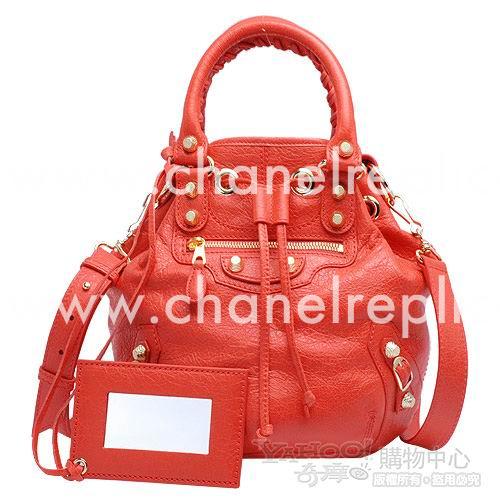 Balenciage Pompon Lambskin Gold hardware Classic Mini Bag Coral B4200339