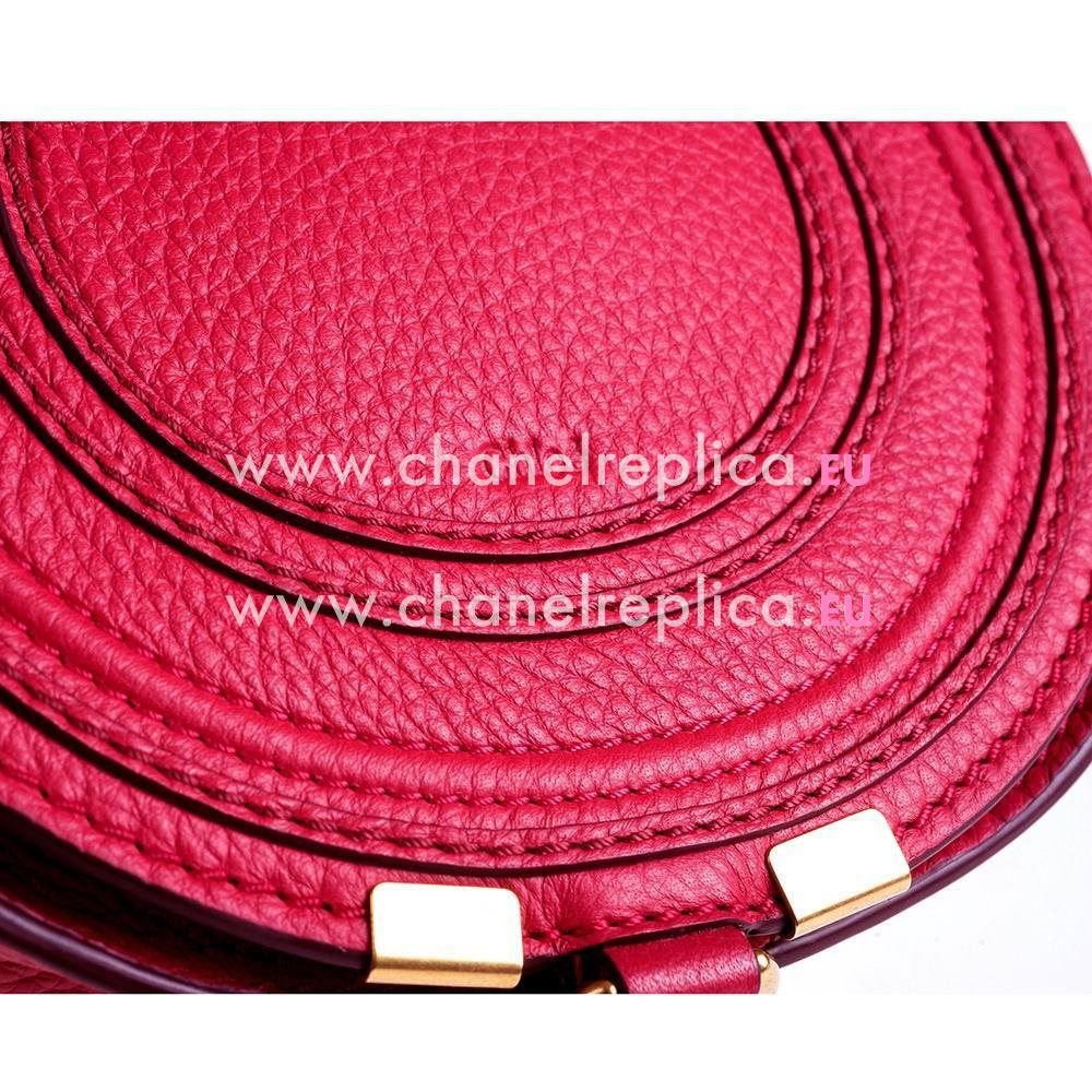CHLOE Marcie Caviar Calfskin Saddle Bag Peach Red CL7040404