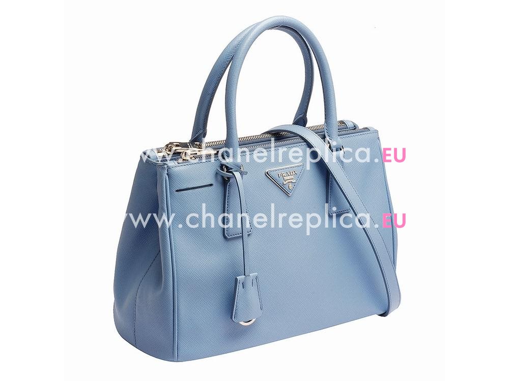 Prada Saffiano Lux Scratch Resistant Calfskin Handbag Light Blue P85226