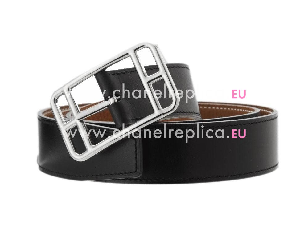 Hermes Capecod Black Gold Epsom Swift Leather Two-sided belt H735767