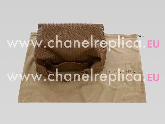 Bottega Veneta Nappa Weave Should Bag Deep Brown BV32185