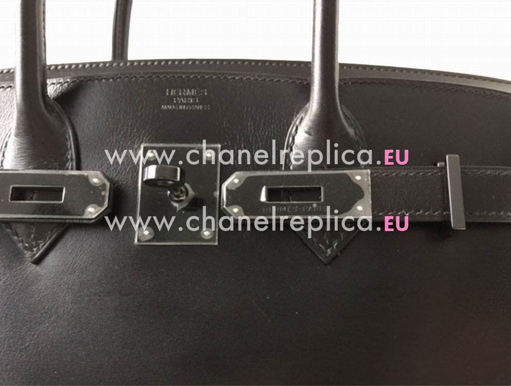 Hermes Birkin 30 Box Leather Black Bag Black Hardware HS5288