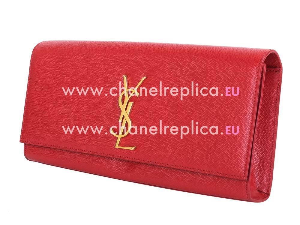 YSL Saint Leather Paris Y Calfskin Wallets In Red YSL5236557