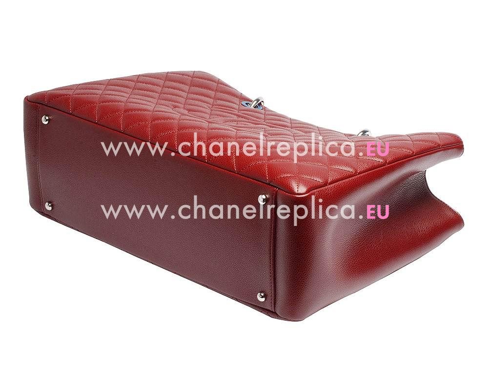 Chanel Caviar Large Grand Shopper Tote Wine Red(Silver) A548286