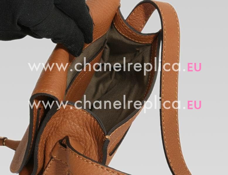 CHLOE Nano Marcie Calfskin Saddle Bag In Tan C451373