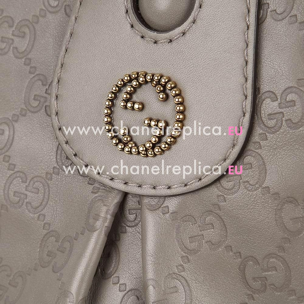 Gucci Scarlett Classic GG Calfskin Leather Weaving Bag In Gray G5623524