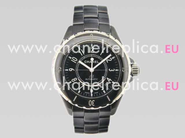 CHANEL J12 Black Dial Ceramic Automatic Men Watch H0685