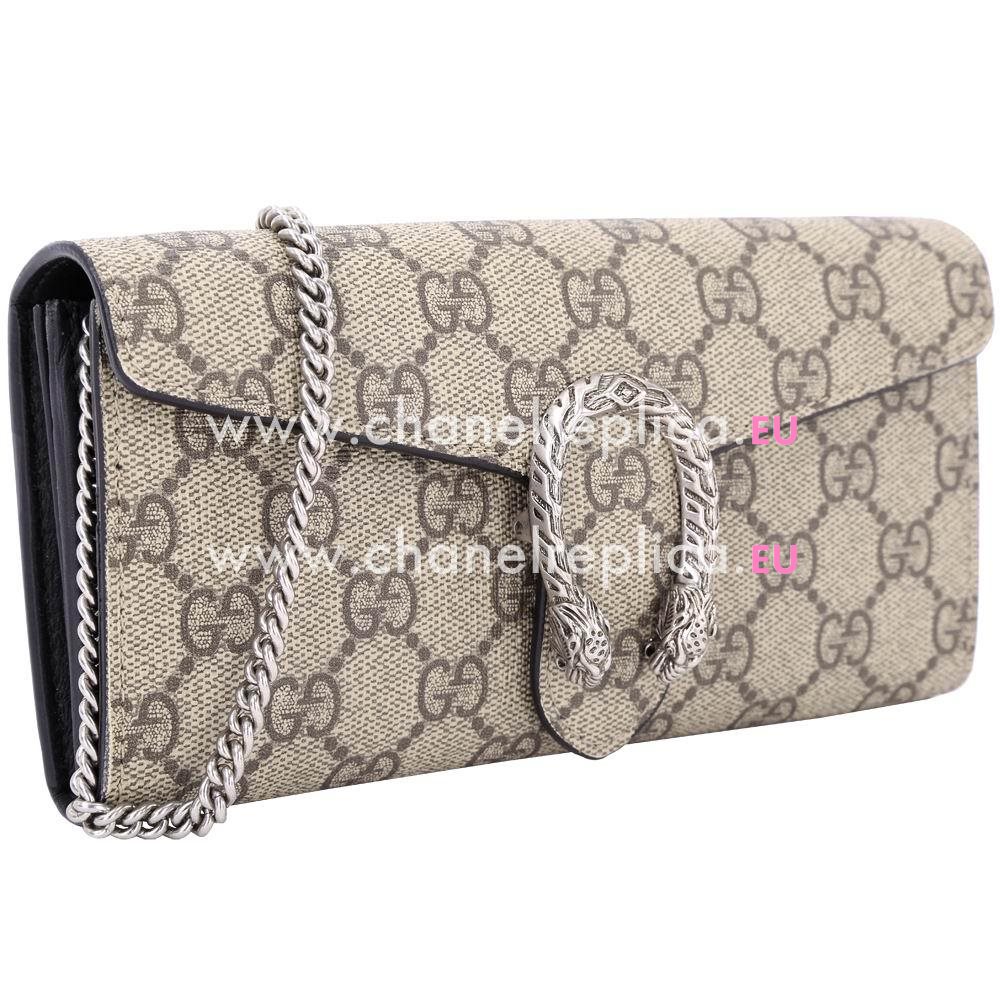 Gucci Dionysus GG Supreme Calfskin Leather Bag In Khaki G554922