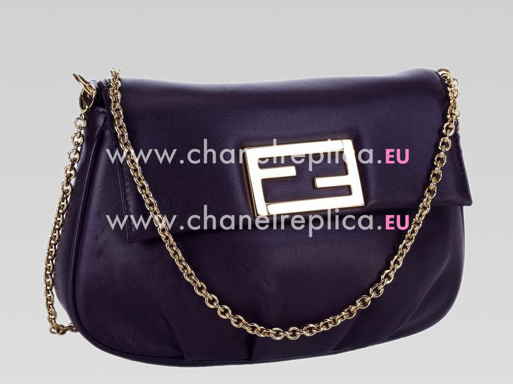 FENDI Mia Napa Lambskin Mini Chain Bag Purple F454300