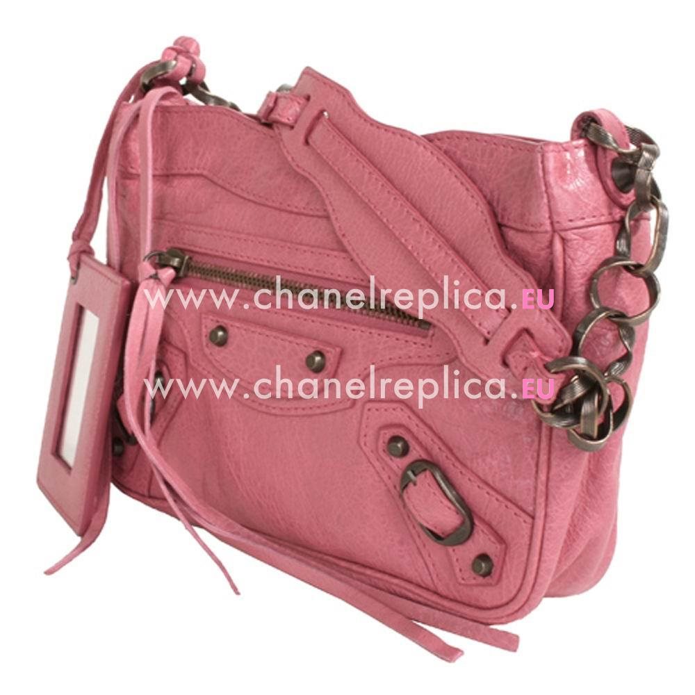 Balenciage Miroir Calfskin Aged Brass hardware Bag Candy Pink B2055071