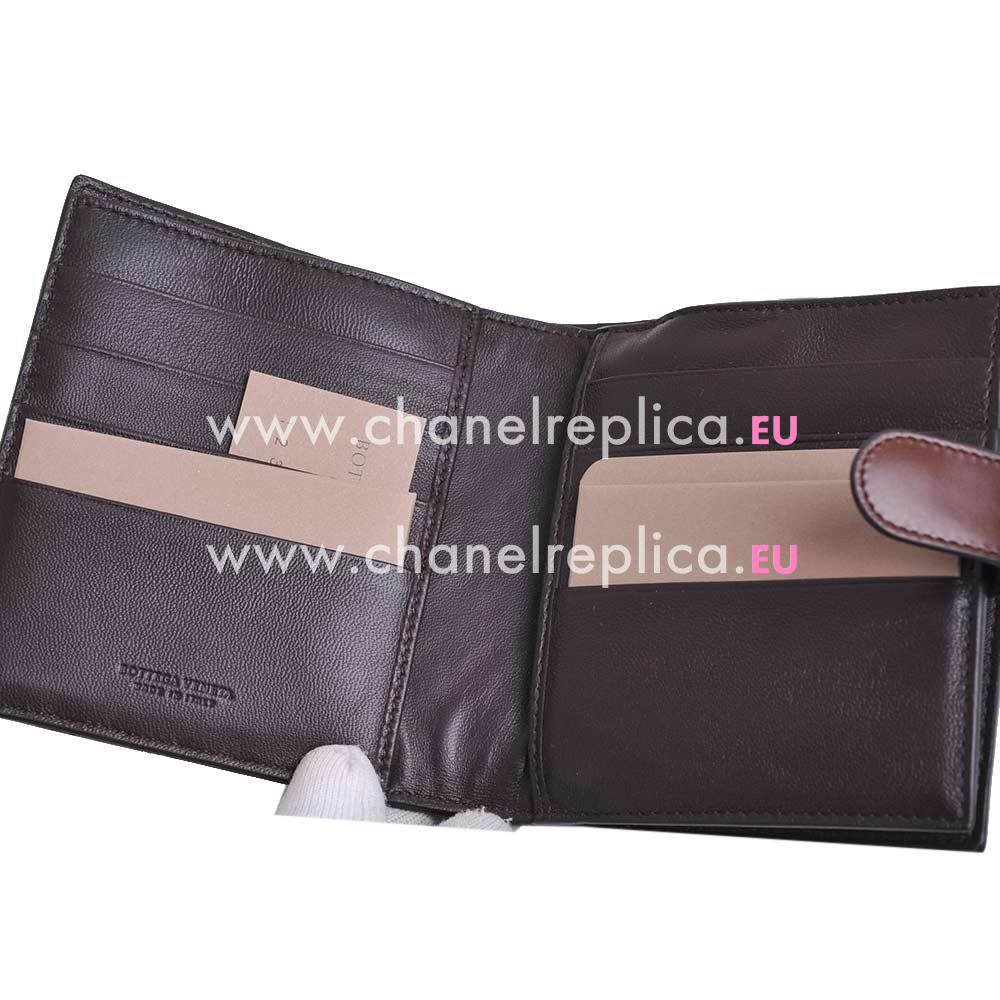Bottega Veneta Classic Weave Calfskin Zipper Wallet In Coffee BV6112918