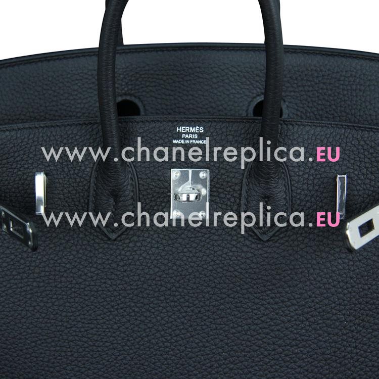 Hermes Birkin 25 Togo Leather 89 Noir Black Palladium Hand Sew Bag HB1025TSS