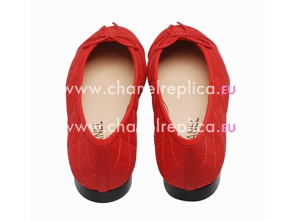 Chanel Double CC Lambskin Cambon Bowknot Shoes Red G56347
