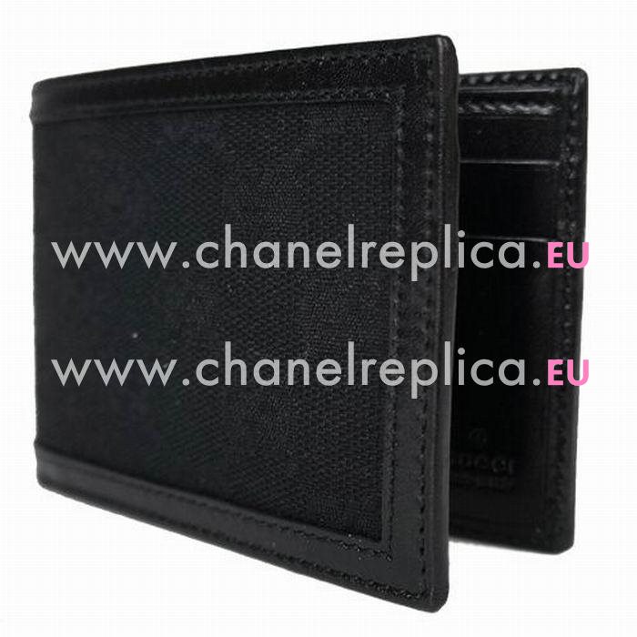 Gucci GG Logo Calfskin Wallet In Black G7041104