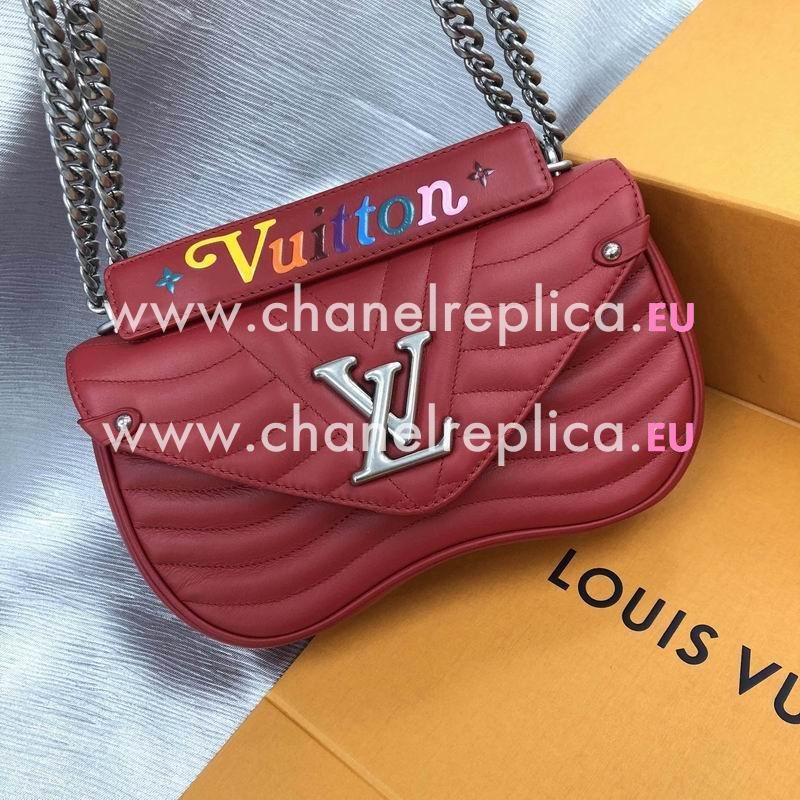 Louis Vuitton Smooth Calf Leather New Wave Chain Bag MM Red M51943