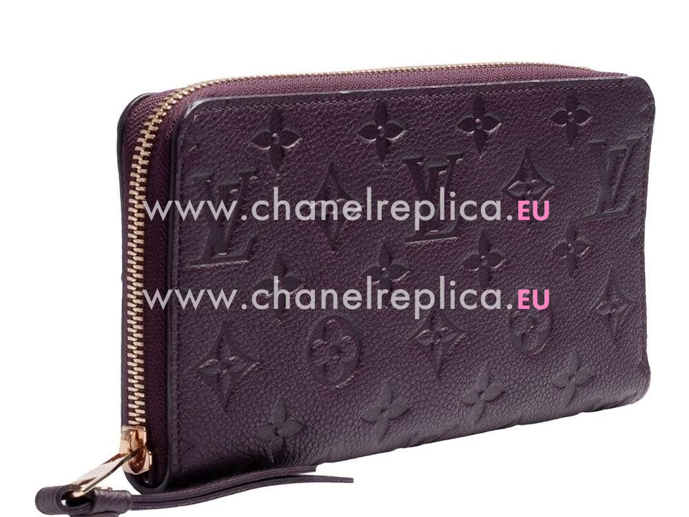 Louis Vuitton Monogram Empreinte Calfskin Secret Long Wallet Purple M60298