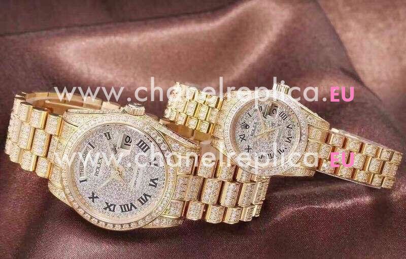 2017 Men(Women) Rolex 18K Gold Day-Date President Full Diamond 18036