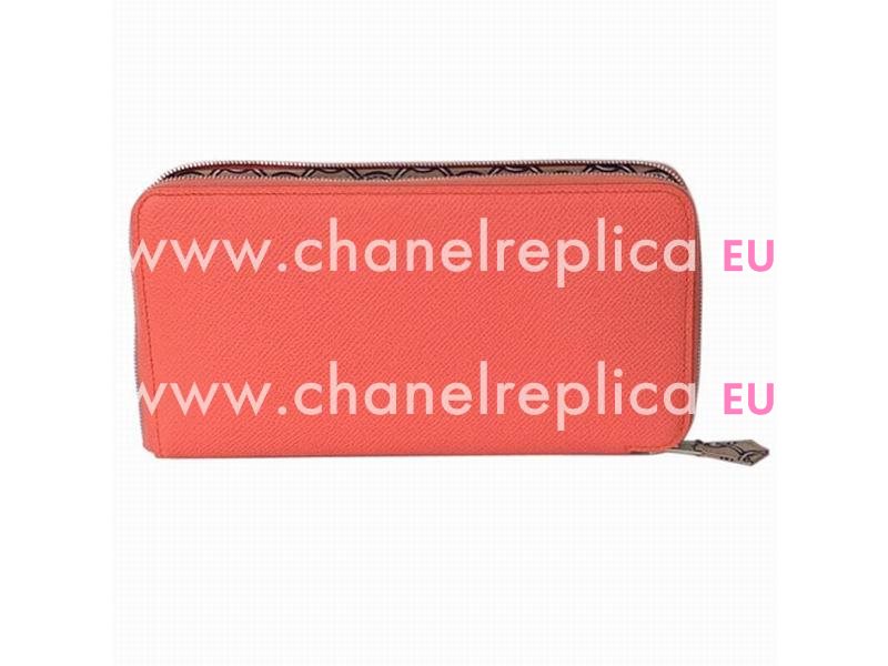 Hermes Silk In Epsom Leather Long Wallet Pink H54382
