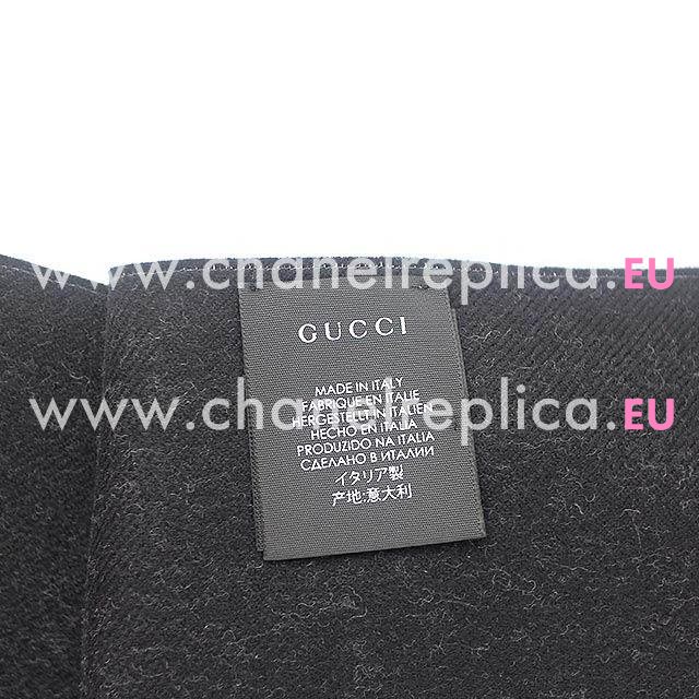 Gucci G Logo Wool Scarf Iron Gray Black G6102826