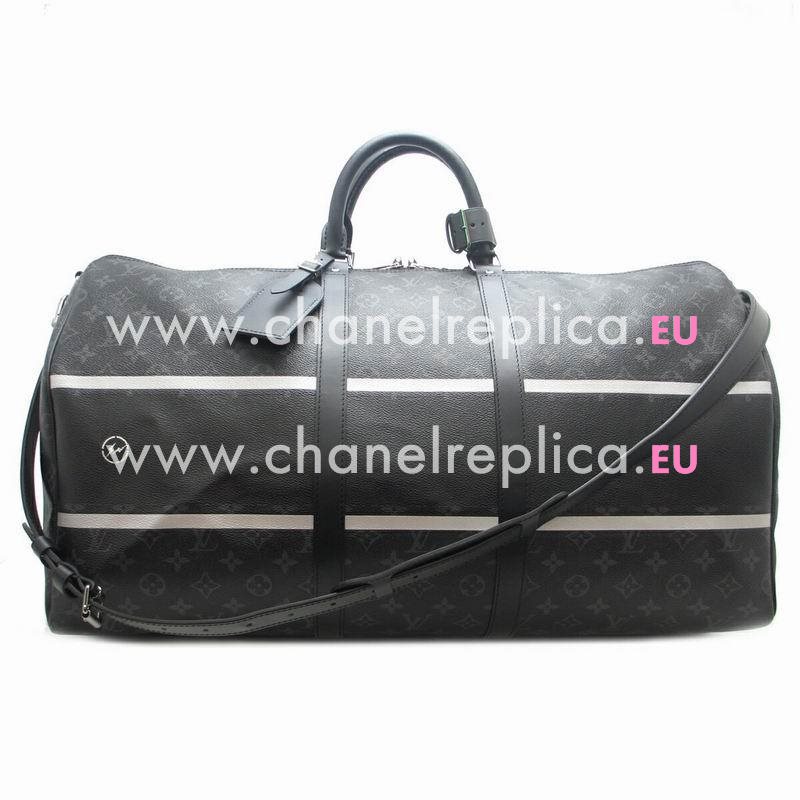 Louis Vuitton Monogram Eclipse Flash Keepall Bandouliere 55 Bag M43414