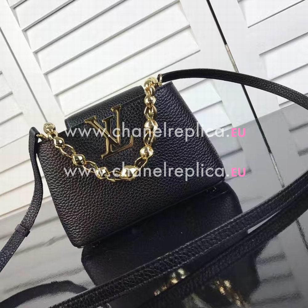 Louis Vuitton Capucines Nano Taurillon Leather Bag In Black M612154