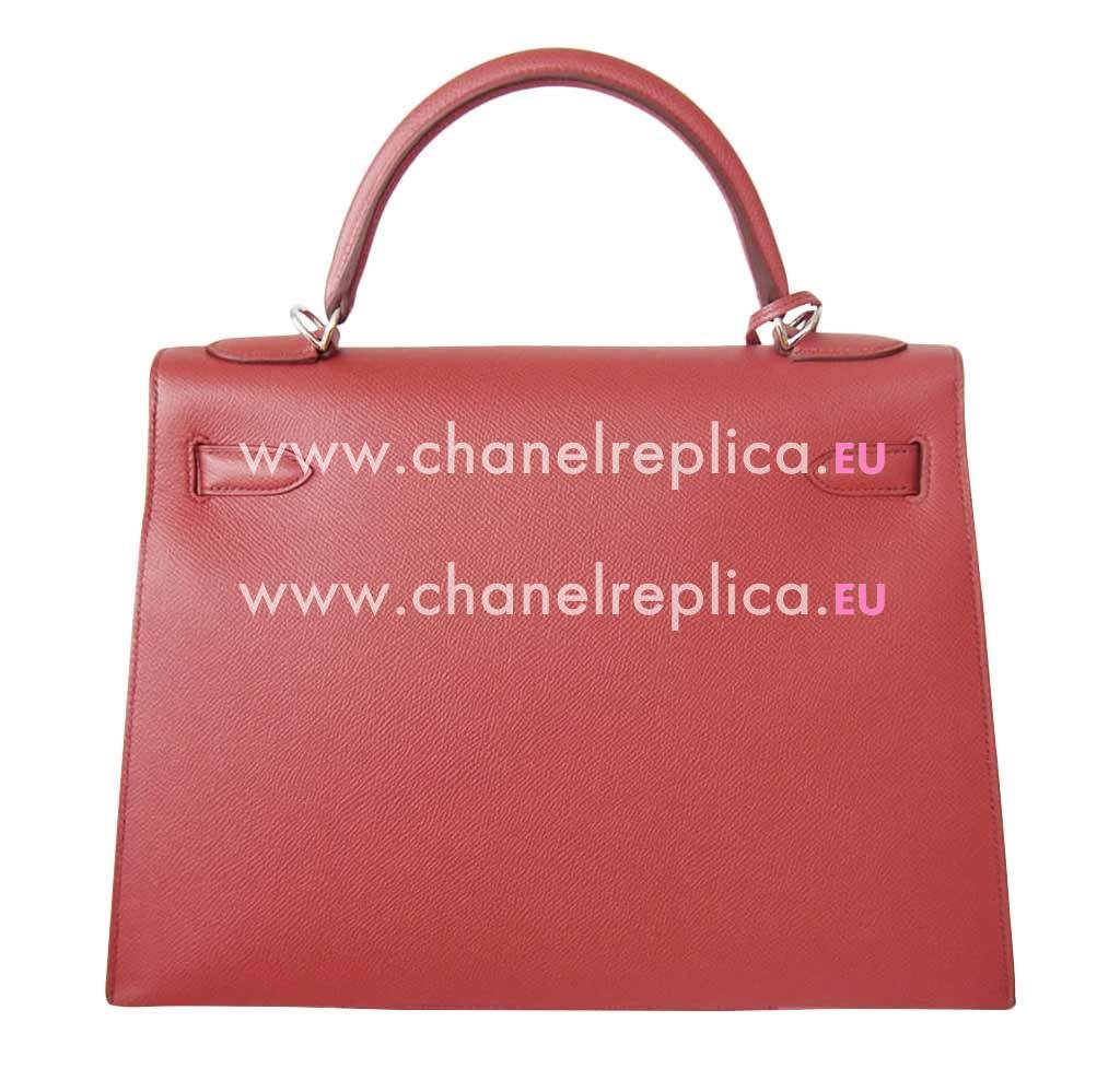 Hermes Kelly 32cm Flamingo & Coral Epsom Leather Palladium Sellier Flag Bag HK1032TRL