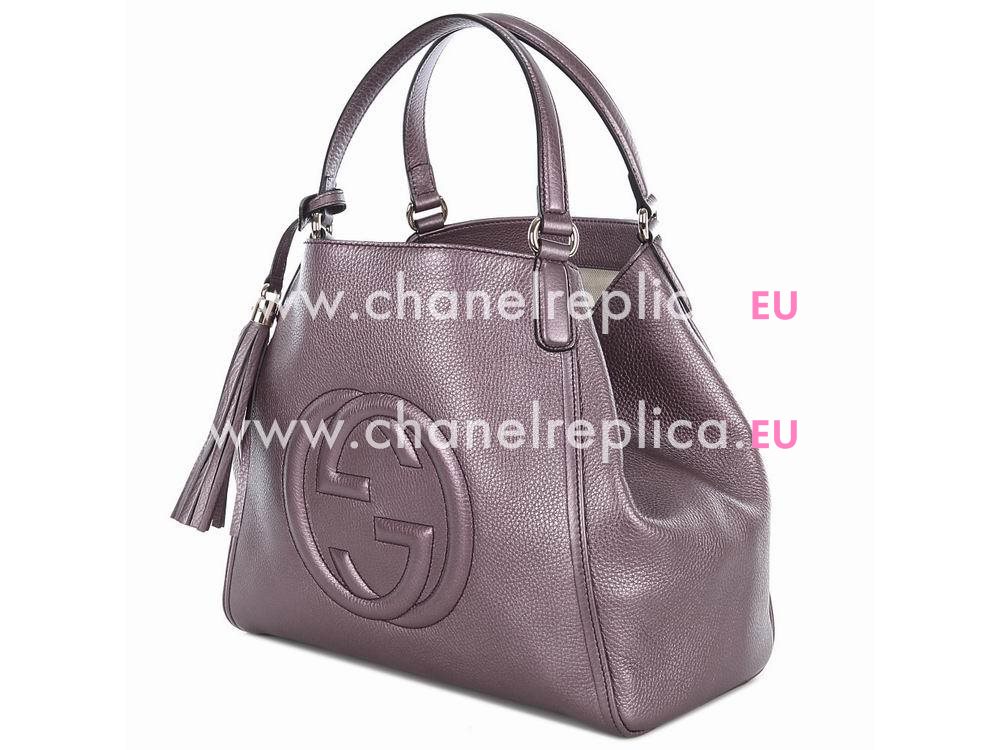 Gucci Soho GG Caviar Calfskin Bag Champagne Purple G282309